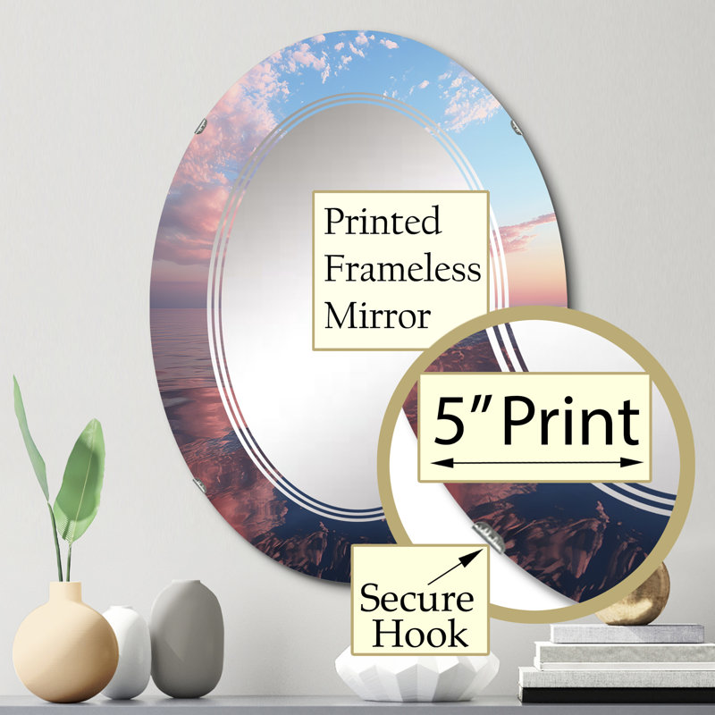 Tafoni - Miroir mural paysager ovale, 30 po x 20 po