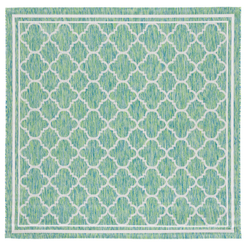 Tapis d'intérieur / extérieur à motif géométrique Almine Performance, Carré 6 pi 7 po