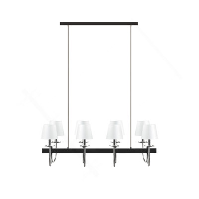 Lustre traditionnel 8 lumières avec abat-jour tambour