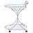 Allen White And Chrome 2-Tier Glass Shelf Metal Bar Cart-1613340222