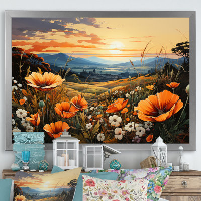 Radiant Golden Blooming Meadow I sur toile