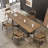 Brown Rectangular Solid Wood Dining Table-134075884