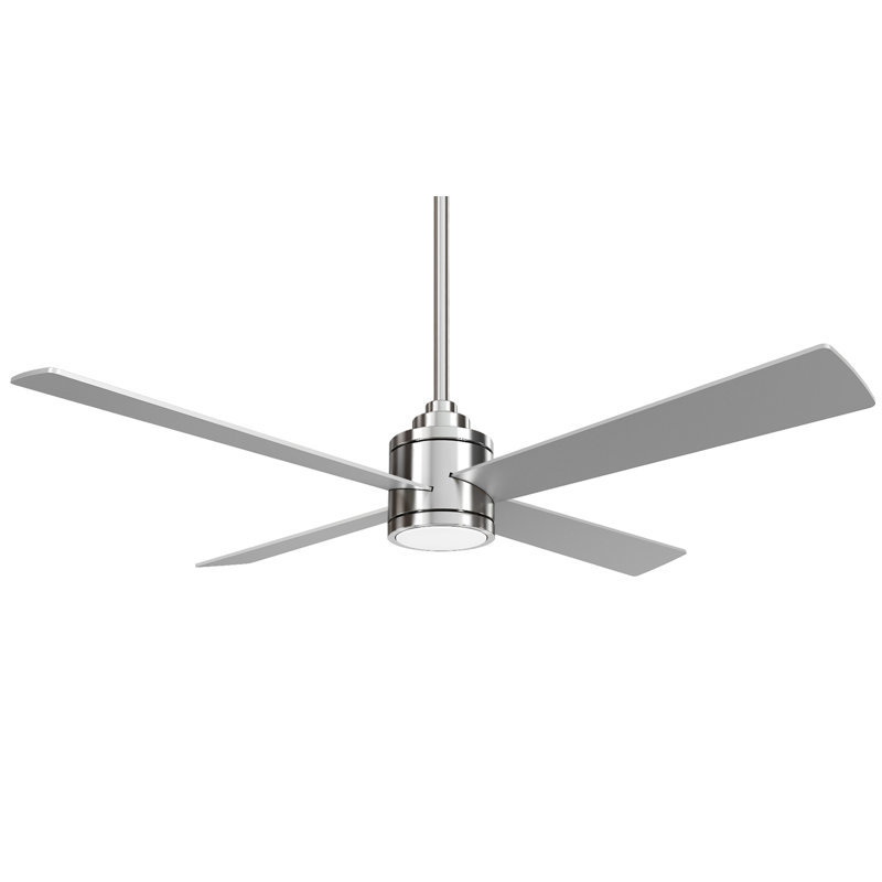 Minka Aire Falco - 54" Ceiling Fan W/Light Kit, Brushed Nickel/Silver, Brushed Nickel/Silver, Brushed Nickel/Silver