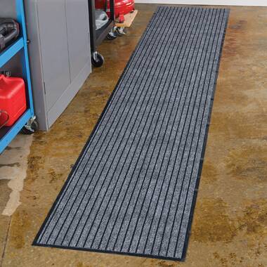 Latitude Run® Jahlique Custom Size Outdoor/Indoor 42'' Wide Runner Rug With  Non-Slip Water Resistant PVC Backing Gray