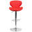 Guajardo Contemporary Vinyl Adjustable Barstool with Curved Back & Chrome Base-591391313