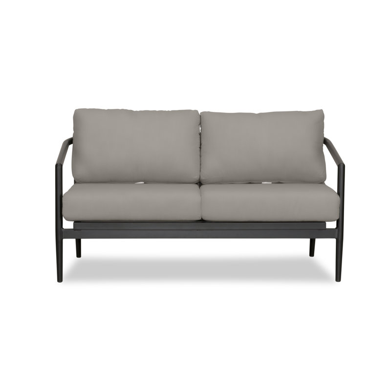 Olio Outdoor 2 - Seat Loveseat, Canvas Charcoal Sunbrella® Canvas, Black