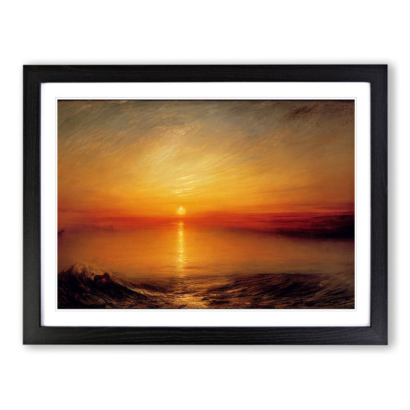 Magnificent Sunrise - Single Picture Frame Painting, 46cm H x 64cm W x 2cm D, Black