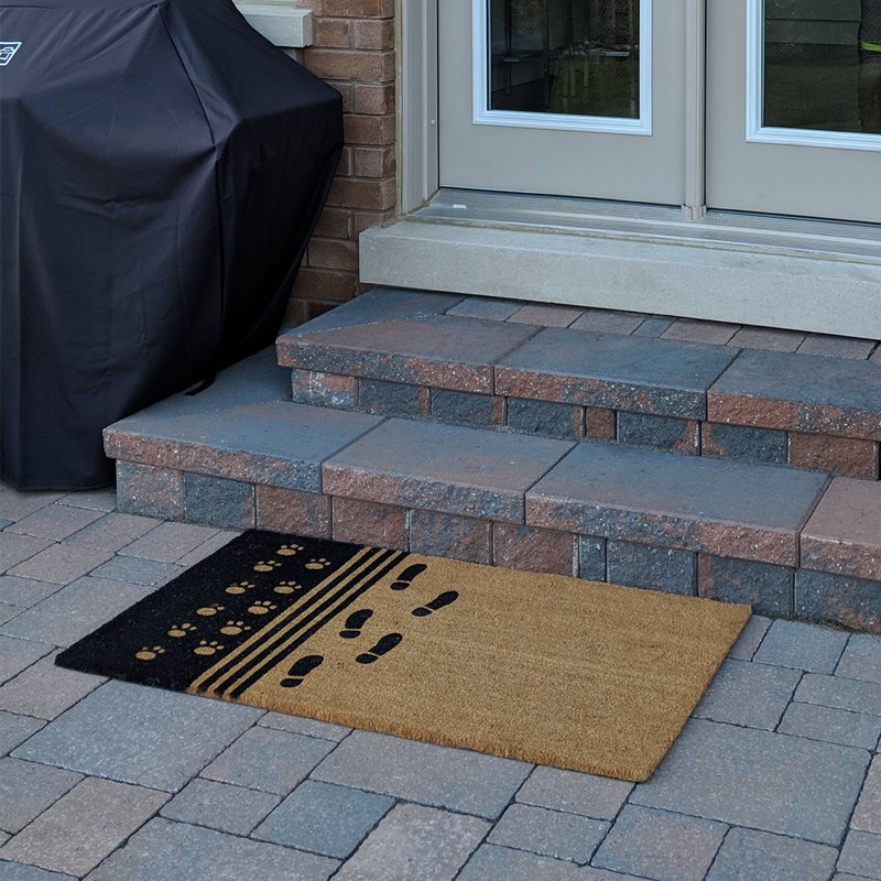 Tapis d’extérieur anti-dérapant naturel coco Circleville, Rectangle 2 pi x 4 pi