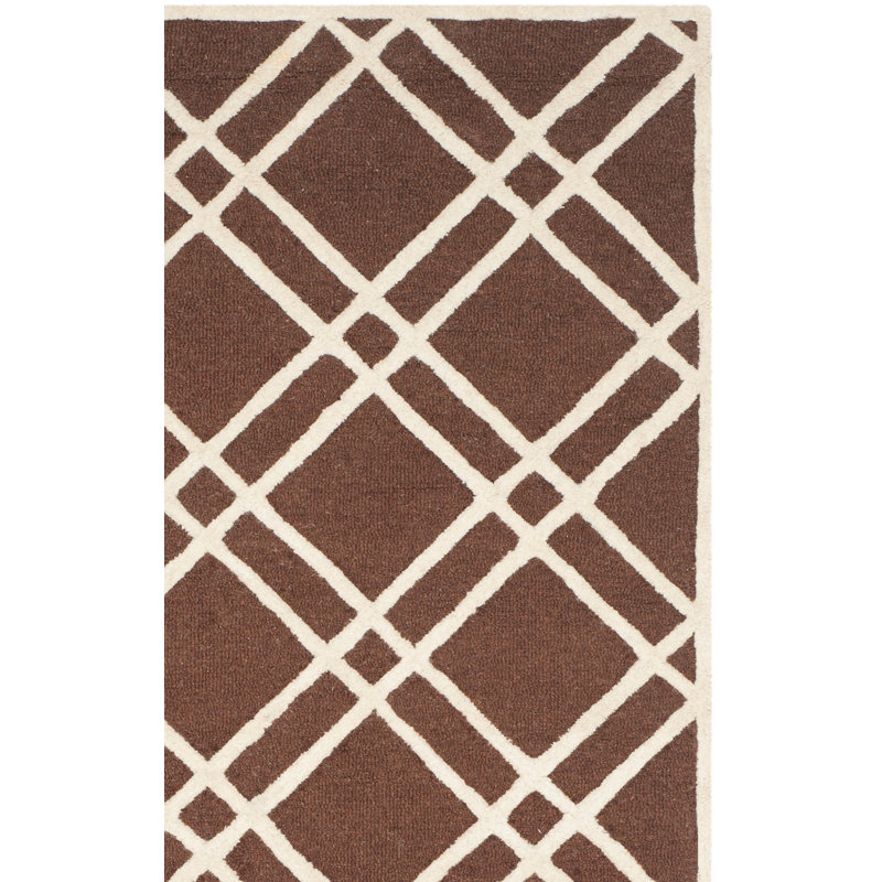 Ellicott Hand Tufted Wool Geometric Rug, Square 8'