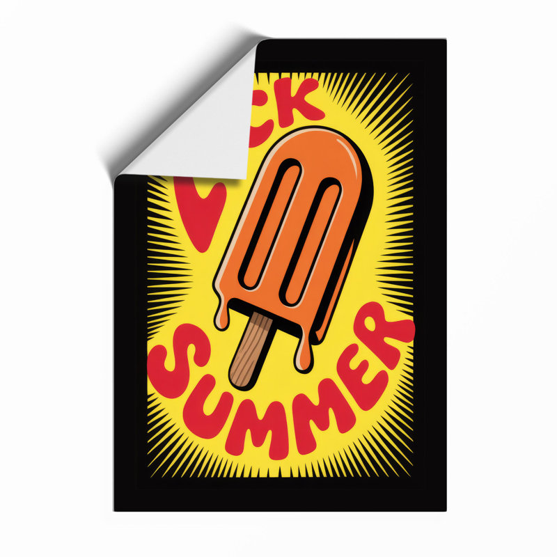 Lick & Summer Retro - Framed Print, A2 - 59.4 x 42.0 cm, Unframed