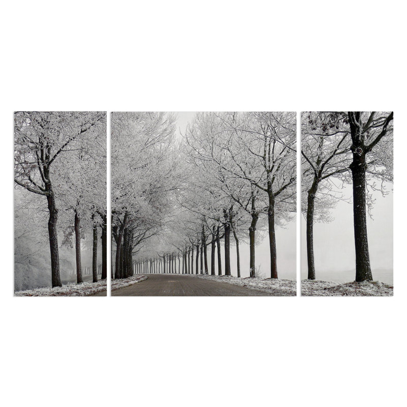 " Winter Curve " 3 - Pieces, 40" H x 80" W x 1.5" D