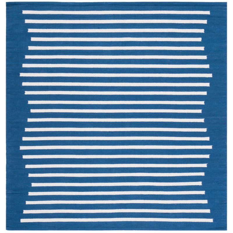 Estyn Hand Woven Cotton Striped Rug, Square 6'