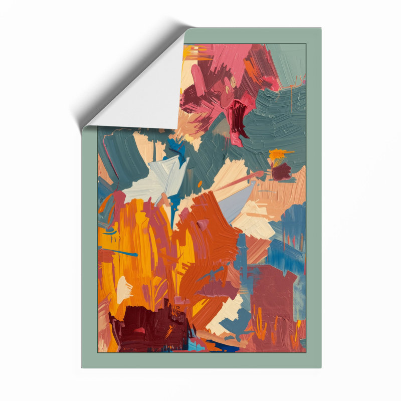 Collision of Colour Abstract - Framed Print, Unframed, A1 - 84.1 x 59.4 cm