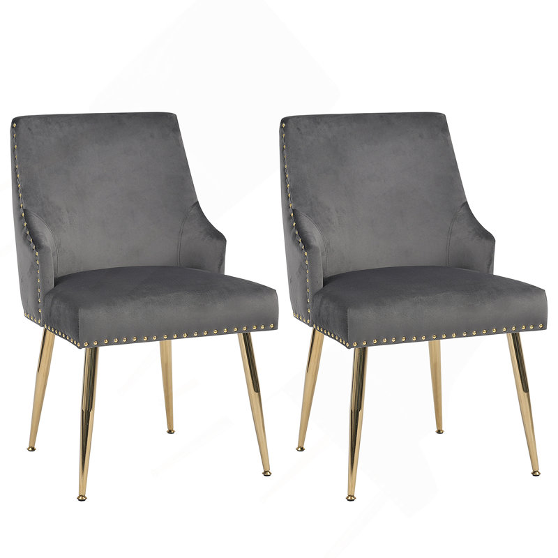 Ensemble de 2 chaises d'appoint Hengming, Gris