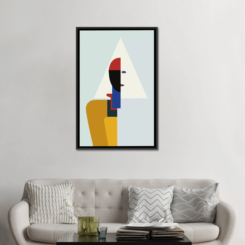 « inconnu », impression sur toile, H 26 po x l 18 po x P 1,5 po, Toile avec cadre noir, Pas de tapis