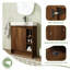 Meuble-lavabo simple autoportant 28 po avec plateau en céramique et portes à fermeture douce 28 po-207943418