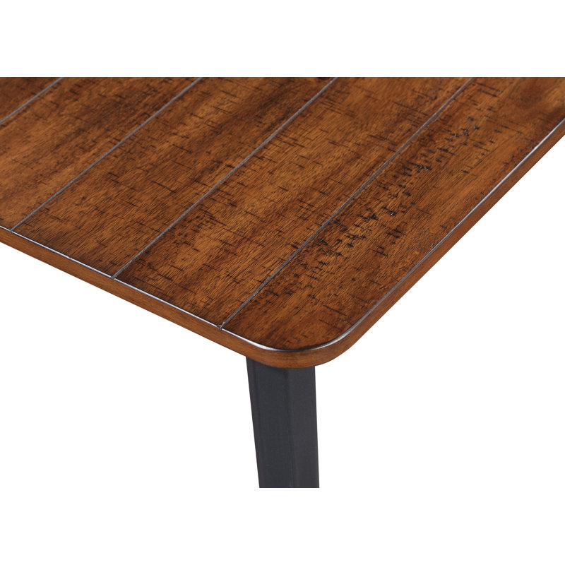 Enchante Rectangular with Steel Base Dining Table, Dark Oak