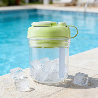 Water Bottle 3 In 1 Ice  Bottle 2026  Ice  Bottle With Straw Portable Touch Free Icecube Trays Press To Release ICES Tray For Home ICES Making Outdoor Picnics Home Travel