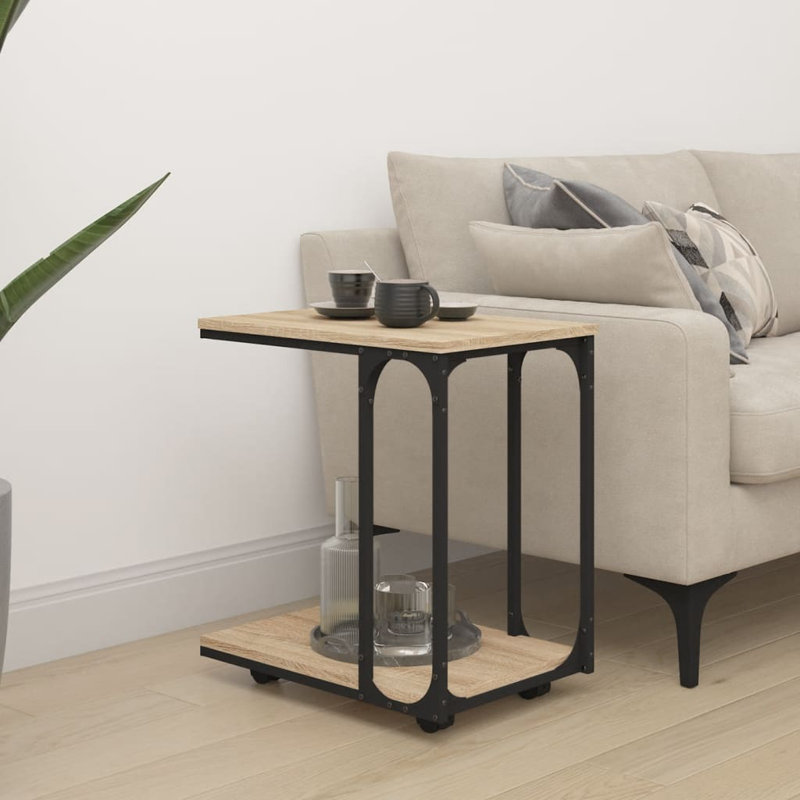 Digit Wheel End Table, Sonoma Oak