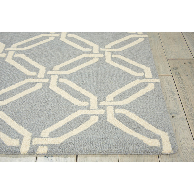 Bal Harbour Geometric Wool Hand Woven Area Rug, Rectangle 114 x 175cm