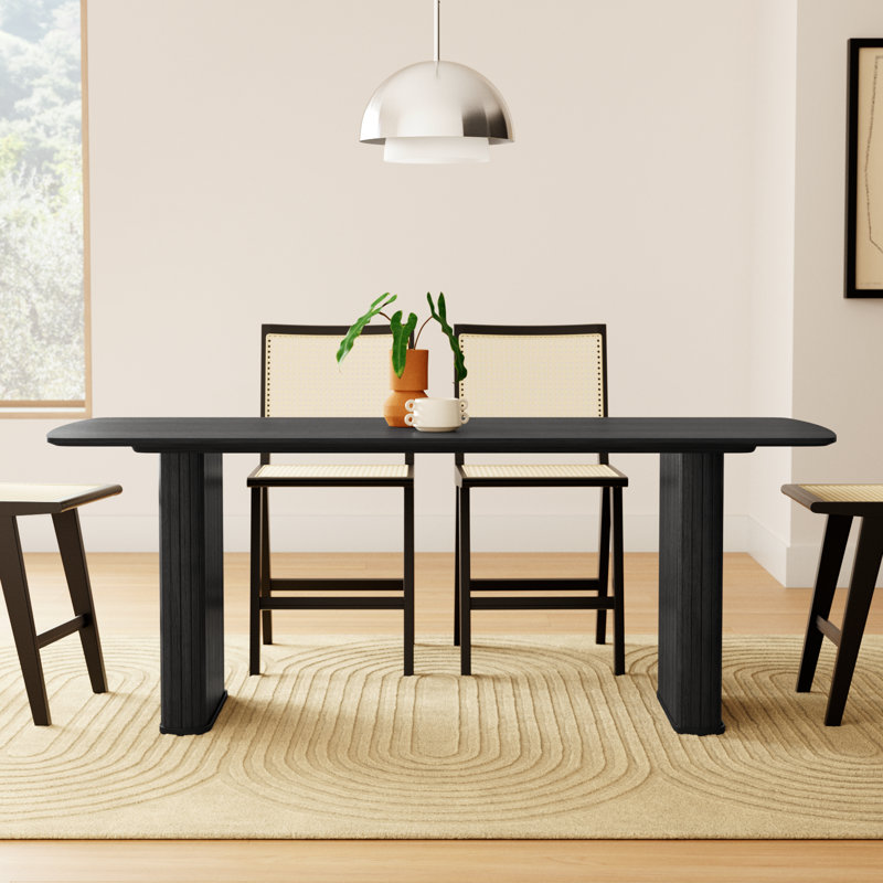 Iris 75" Dining Table, Black Oak