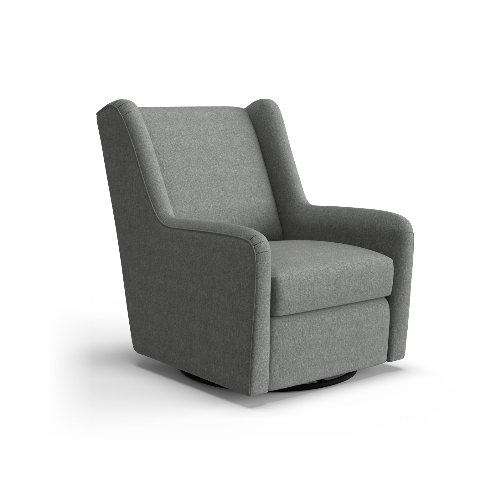 Miranda Upholstered Swivel Glider, Charcoal Grey Performance