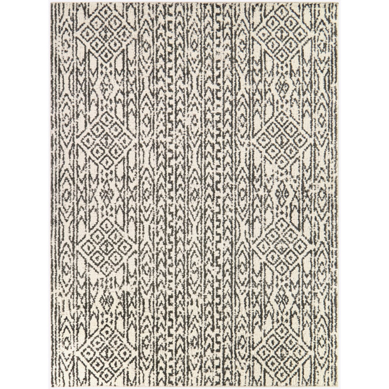 Desiderio Cream/Charcoal Moroccan Diamond Area Rug, 7'10" x 10'