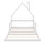 Lit de plancher en bois rustique avec une structure de tête de lit en forme de maison-1398208449