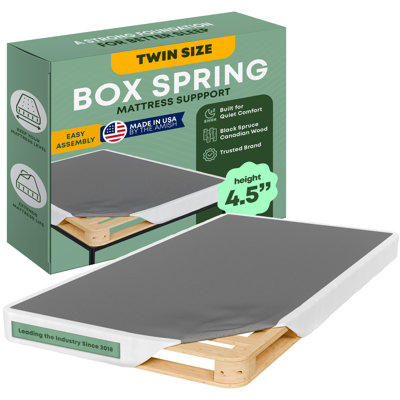 Wooden Box Spring / foundation for Mattress Support, Easy to Assemble