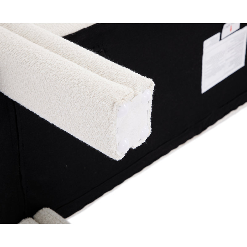 54"W Modern Upholstered Polyester Fiber Bench, White