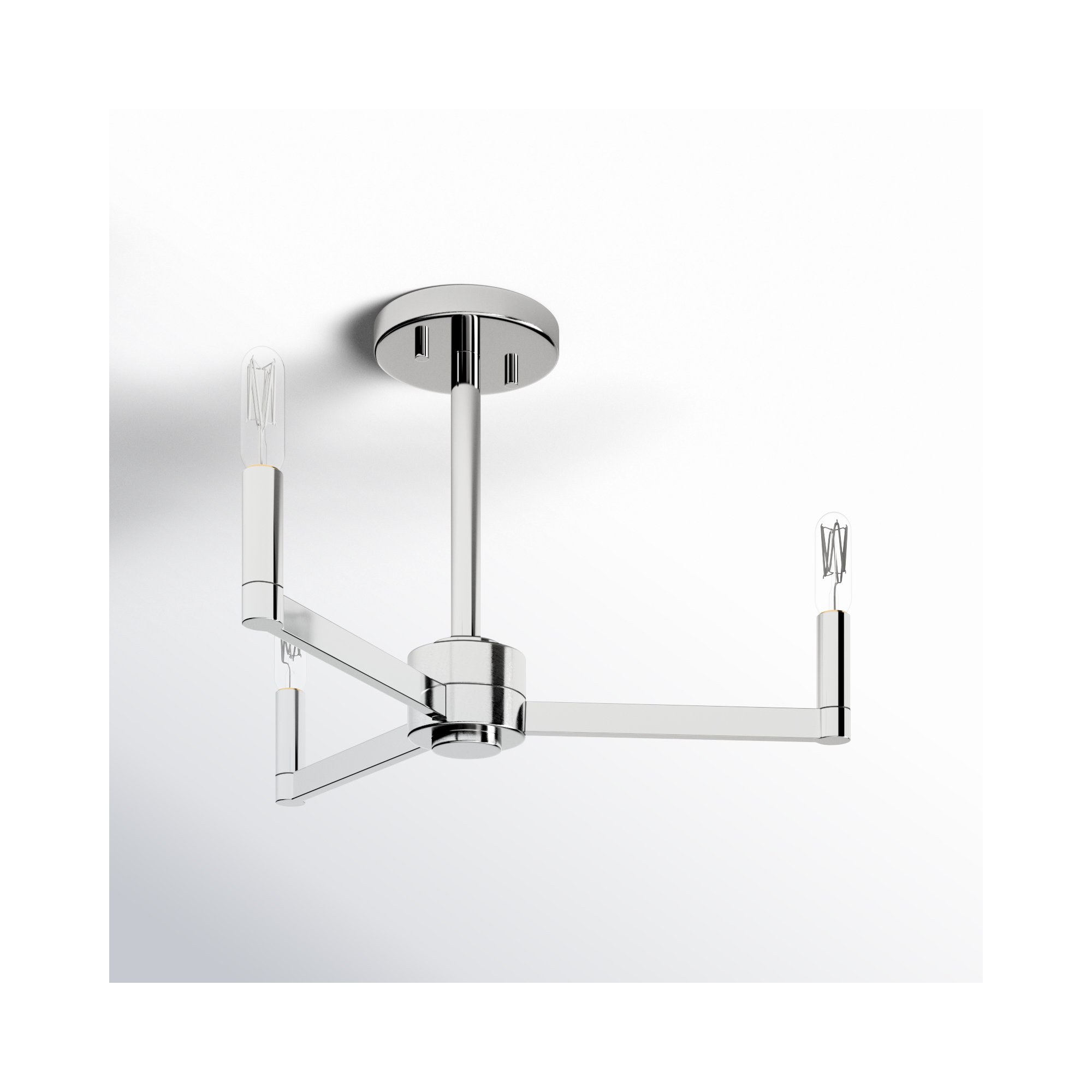 Patoma 3 Light Semi Flush Mount, Chrome