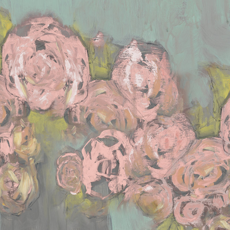 Blush Pink Flowers II by Jennifer Goldberger - Wrapped Canvas Painting, 76cm H x 76cm W