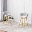 Ensemble de 2 tabourets de bar pivotants minimalistes modernes avec coussins en lin de coton et structure en métal antirouille, gris antique blanc-1369638250