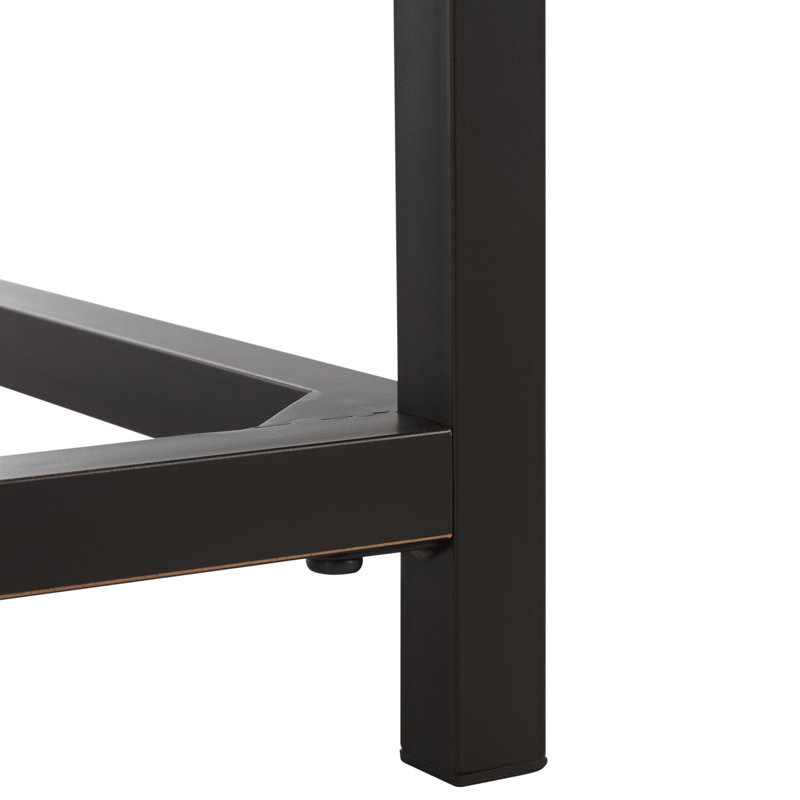 Distressed Black Pine Wood Rectangular Coffee Table