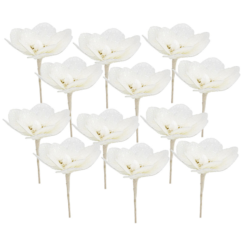 Ensemble de 12 tiges de magnolia - blanc