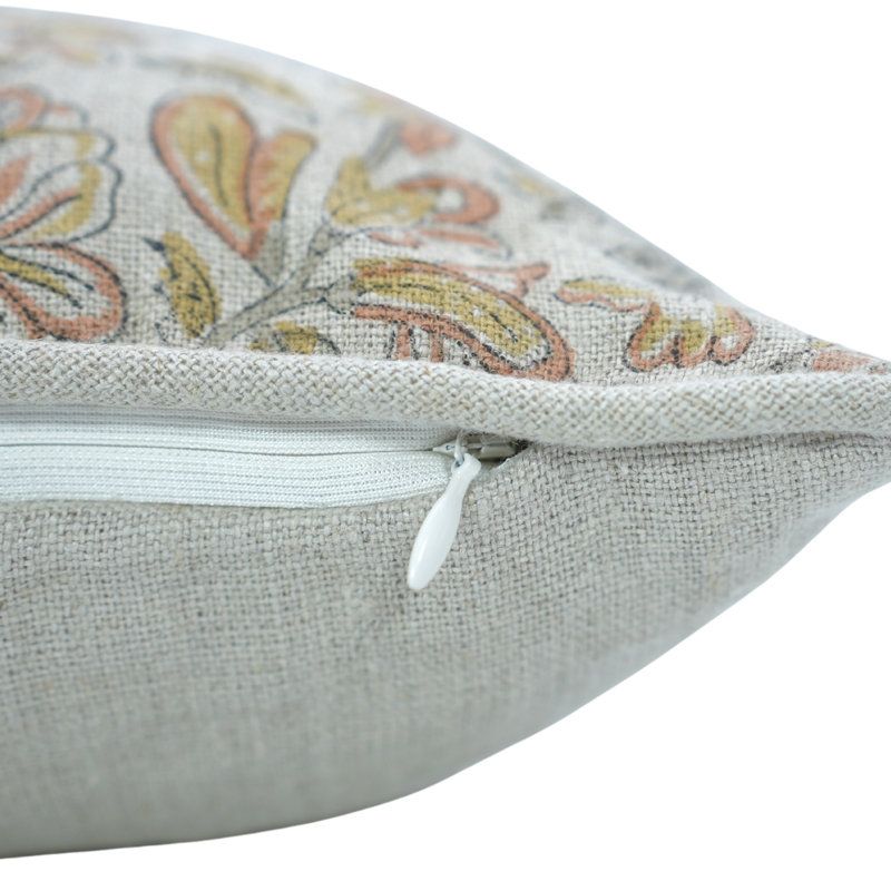 Housse de coussin en lin fabriquée à la main avec une bordure de passepoil élégante - Qudrat, Carré 24 po