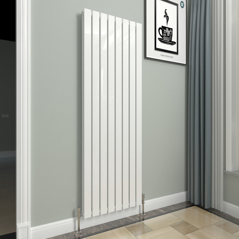 Flat Panel Central Heating Designer Radiator, 180cm H x 40.8cm W x 5.8cm D, White