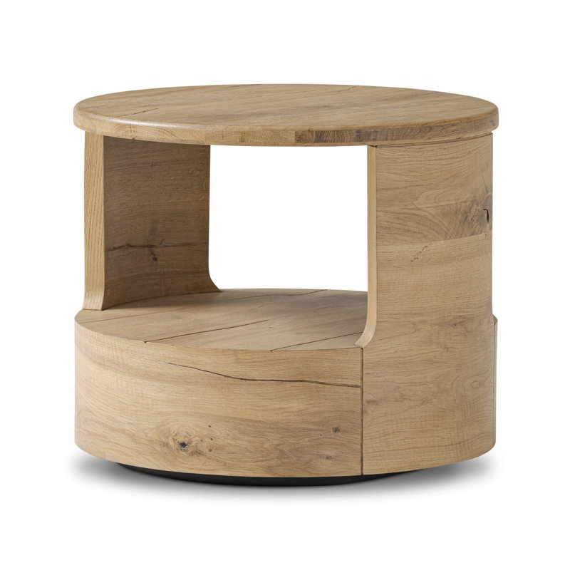 Matheus Solid Wood End Table, Natural