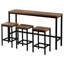 Ensemble de table de salle à manger brun compact avec acier et panneau de fibres à densité moyenne, moderne pour la cuisine