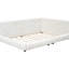 Lit plateforme tapissier double en blanc avec et DEL - Fabrication robuste, ceinture attrayante et ports longue durée de vie