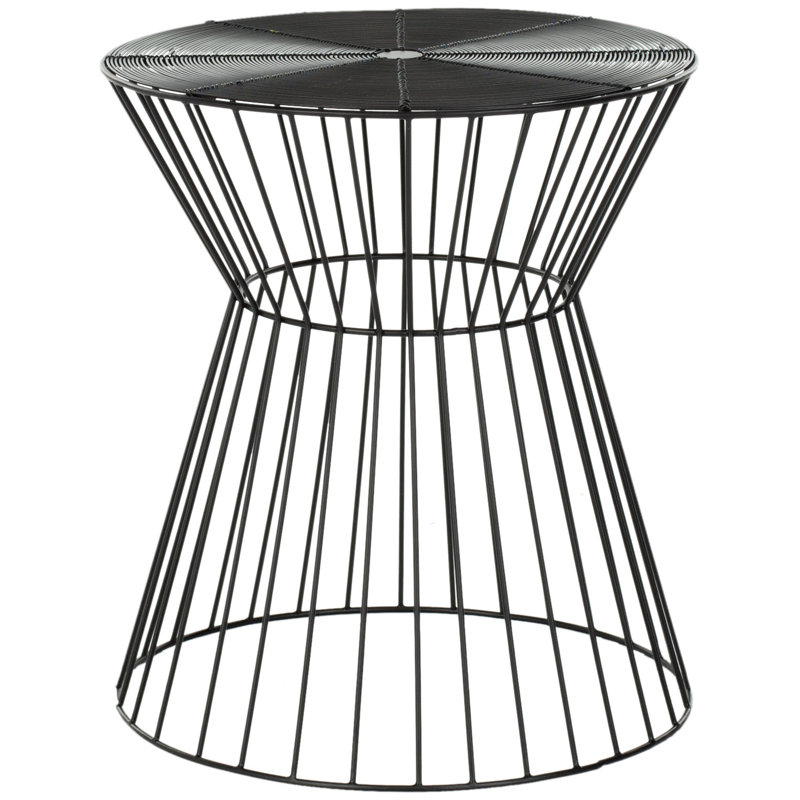Issac Iron Accent Stool, Black