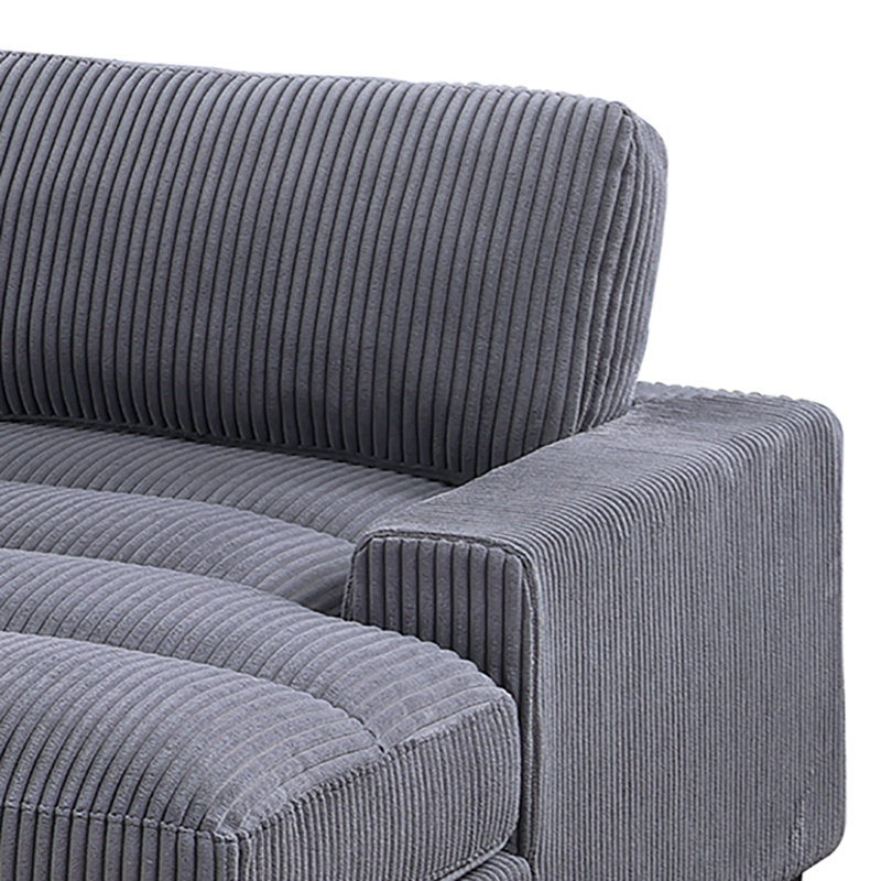Chaise longue en velours côtelé Bahadur, Gris