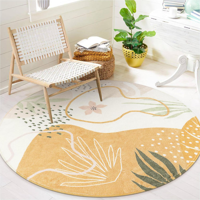 Tapis rond rond avec envers antidérapant