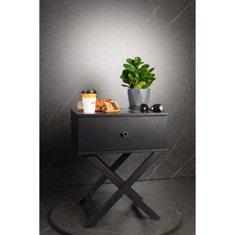 Marigold 50.2cm W Particle Board / Chipboard Bedside Table