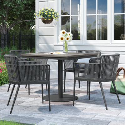 Nette 5-Piece 36" Square Dining Table & Armchairs Set