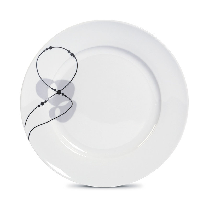Jacqueline White Porcelain Round Dinnerware Set, Service for 4