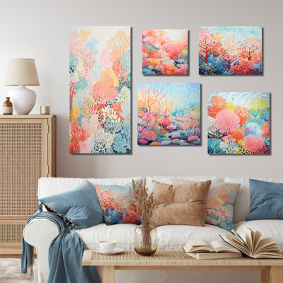 Ensemble de salon Coral Reef Barrier Expression - Coastal Coral Under Water Wall Art