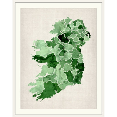 Francy «Ireland Watercolor Map» par Michael Tompsett - reproduction