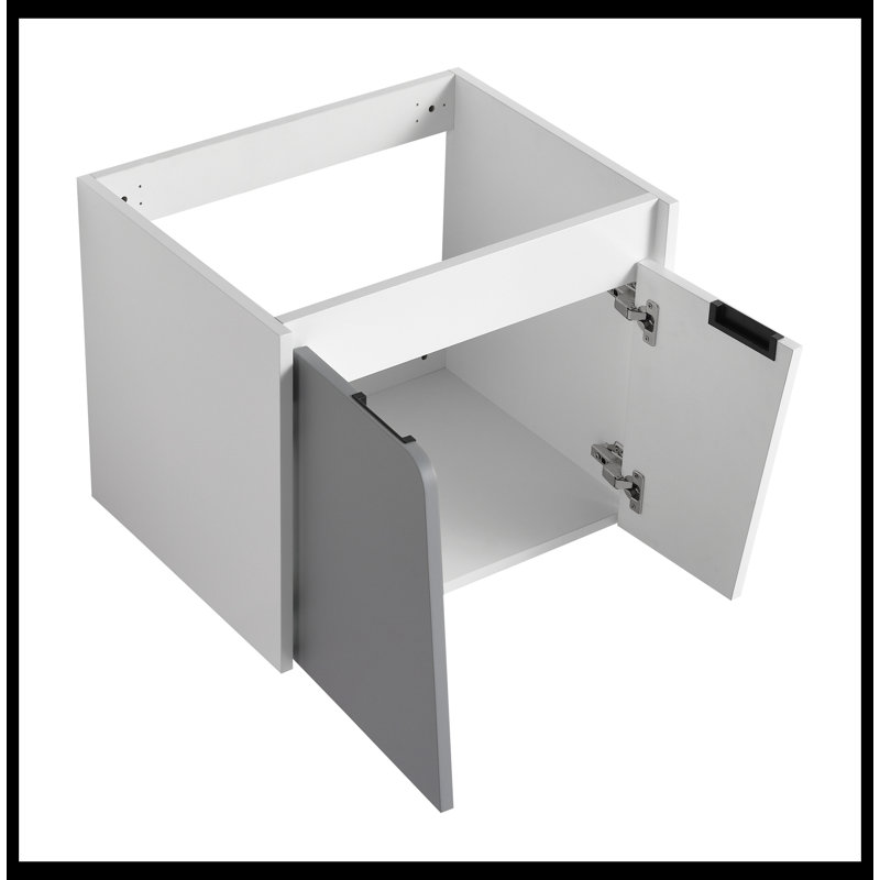Ensemble de meuble-lavabo simple 23,80 po avec plateau Ambrosha, Blanc