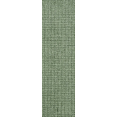 Bryn Hand-Tufted Loop Pile Wool Tweedy Plaid Textured Solid Area Rug Forest Green